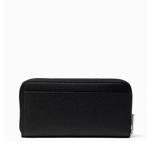 Kate Spade glitter on large continental wallet Black with Silver Logo NWT - Picture 3 of 3